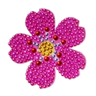 Fashion 3D Decal Pink Flower Glitter Acrylic Stone Rhinestone Sticker For Mobile