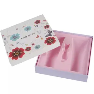 fancy custom printed cosmetic paper gift box with velvet inside