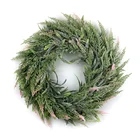 wholesale white pink autumn boxwood eucalyptus artificial flower wreath decoration wreath door hanger fall leaves garland