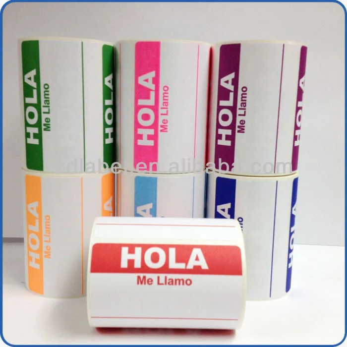 hola me llamo spanish name tag labels stickers