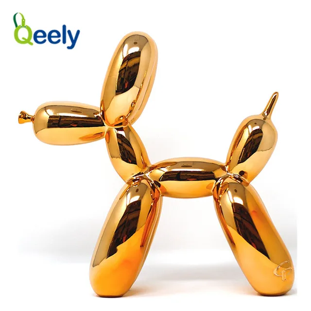 10 inch silver metallic finish animal art sculpture balloon dog