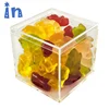 Hot sell factory new product plastic cube display clear plexiglass lucite candy box with lid acrylic food box