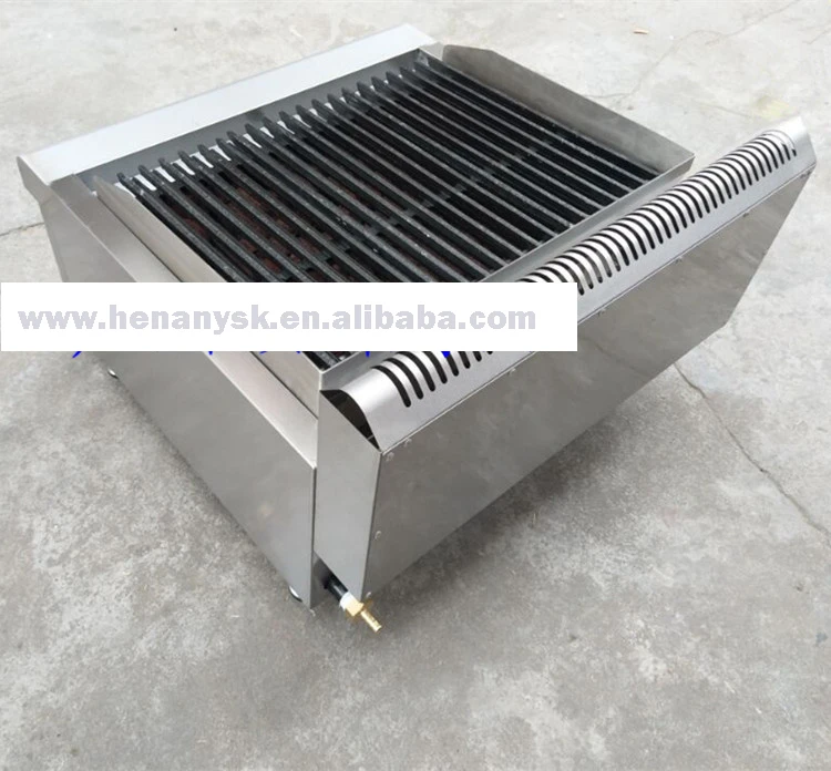 Stainless Steel Counter Top Gas Lava Rock Grill