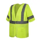 reflective safety vest class 3 100% mesh fabric with zipper pockets