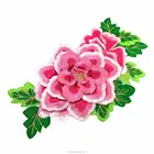 21x12cm 3D Embroidery Pony Patch Iron On Flower Applique Patches For Coat Jeans