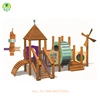 Windmill style kids wooden playground/beautiful outdoor playground parts/free preschool games for kids QX-B2202