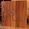 Heart Birthday Wedding Love Wood Carved Photo Album With 3 Rings