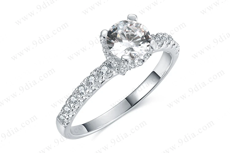 High Quality CZ Crushed Ice Cut Brass Zircon Ring Stamp Ring Wholesale
