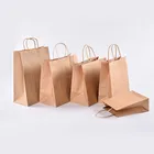 Customizable Recycled Flat Bottom Shopping Merchandise Hand Paper Craft Bags Take Away