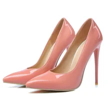 Beautiful Elegant Ladies Pointed Toes 12cm High Heel Sexy Women Pump Thin Shoes Wholesale
