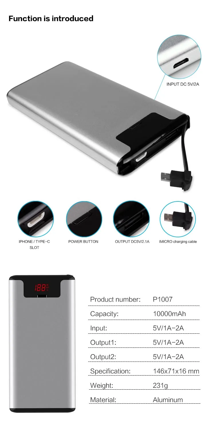 2018 New wireless power bank 2000mAh built in cable mobile charger power bank - ANKUX.COM