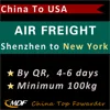 Cheap Air Freight China to New York USA 4-6 Days / QR Air Cargo Shipping Shenzhen to John F. Kennedy Airport JFK