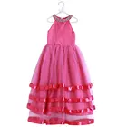 Elegant Girl Gown Tulle Shiny Sequined Baby Lace Sleeveless Wedding Dress For Kids
