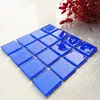 Chinese floor tile 20x20cm Blue crystal swimming pool glass mosaic factory wholesale