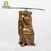 Resin Statues Buddha Figurine Glass Coffee Table
