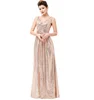 Elegant Stunning Long Sequins Wedding Evening Dress
