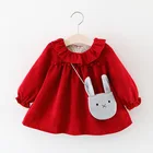Spring new style turtle neck 6M-3T clothes kids child dress baby girl + bag