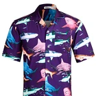 Hawaiian shirt men's printed cotton printed short sleeve beach shirt wholesale custom
