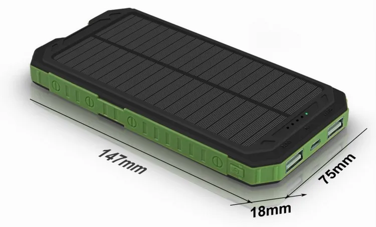 Outdoor camping power bank charger, solar power bank 12000mah