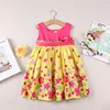 Wholesale baby flower girl cotton dress children poplin floral swing dress frocks