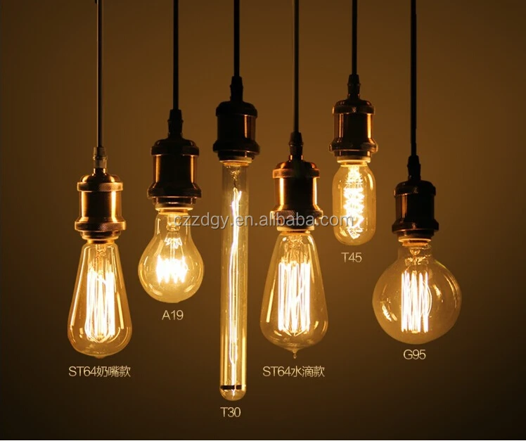 Decorative Edison Carbon Filament Light Bulb,Vintage Light Bulb,110 - 220v Edison Bulb String ...