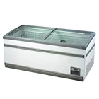 supermarket combined island cooler frozen food display freezer sliding glass door top open chest freezer