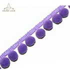 High Quality Polyester Fringe Trim Ball Pom Pom Fringe