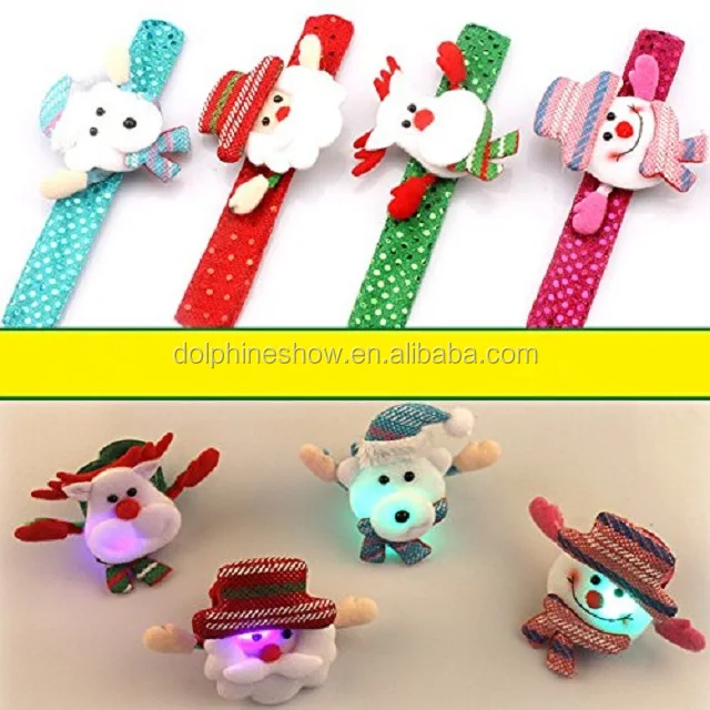 christmas bracelets wristband led slap snap bracelets hand clap
