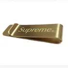 Stainless steel brushed gold replica new money clip with logo stamping