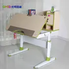 child wooden desk with wheel and can adjustable