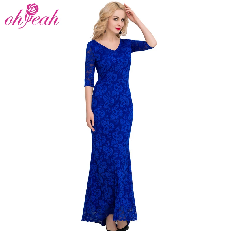 Royal Blue Lace Nude Illusion Lace Gown Navy Long Dress Buy Navy Blue