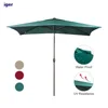 6.6 by 9.8 Ft Square Market Polyester Outdoor Table Large Swivel Umbrella For Garden