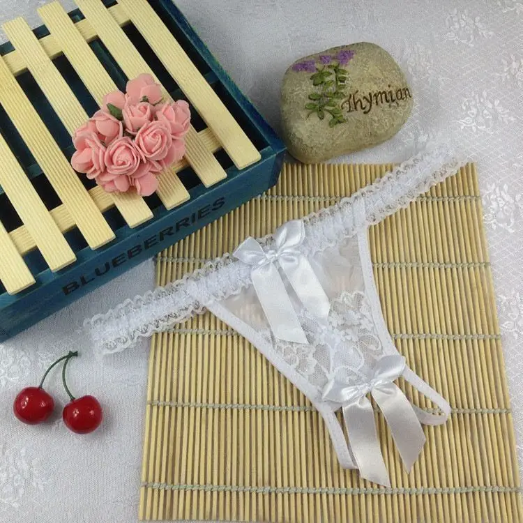 Stock Hot Women Sey Thongs G-String open crotch panties Intimates crotchless Briefs Lace Underwear Women Lingerie Summer Style