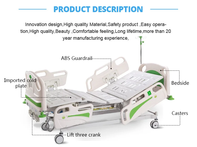 Abs Luxury Three Function Portable Home Automatic Hospital Rotating Bed