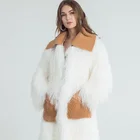 Custom Size Over Knee Woman Coat Long Winter Luxury Mongolian Natural Fur Coats Women
