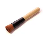 Pro Concave Style Natural Wood Handle Nylon Fiber Hair Cosmetic Liquid Foundation Brush