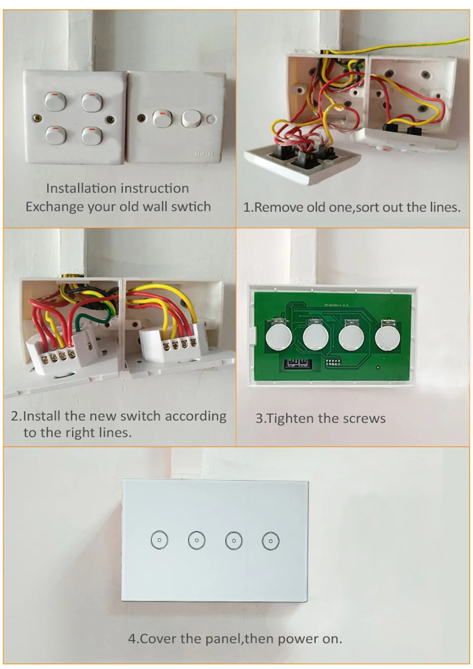 ewelink Smart Home 10A Gang Wifi Smart Switch US 1 2 3 Gang Touch Panel Wireless Remote Wifi Light Switch Works With Alexa Google Home-10