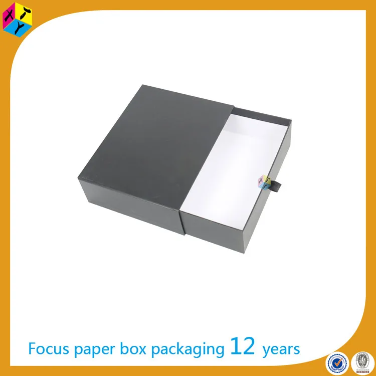 black gift drawer packaging cardboard match box