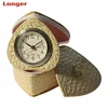 Promotion hot sale CE PU leather alarm clock with jewelry box