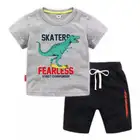 Dinosaur pattern clothes kids suit summer trend two-piece kids summer dress male foreign handsome tide clothes