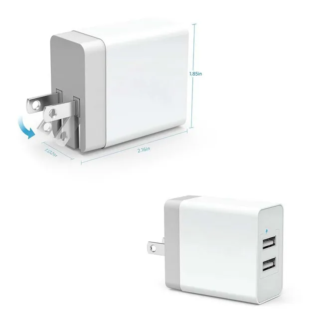 عالية الجودة 3.4a المزدوجة usb شاحن حائط مع الذكية ic و طوي التوصيل المملكة المتحدة الولايات لفون باد