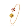 bangle 002 xuping open cuff flower shaped and smile face shape children bangle bracelet
