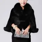 Fashion faux mink fur winter ladies fake fur shawl/Lady wedding cappa