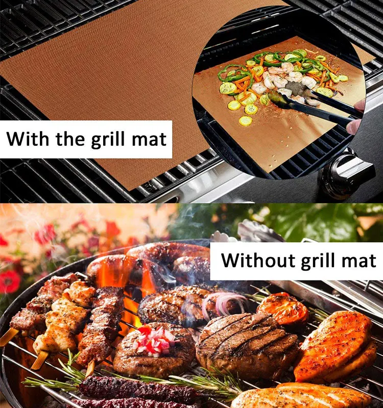 3 X Baking Grill Mat With Non Stick Coating 36x42cm Bbq Can Be Cut