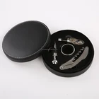 Round Black Outdoor Activity Wine Pourer Set