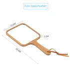Mirror Home Square Bamboo Cosmetic Makeup Hand Held Mirror With Handle And Logo