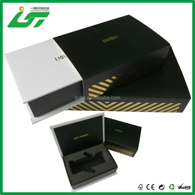 luxury custom simple printing key chain gift box and packaging