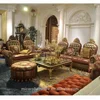 New Arrival Golden Color Hand wooden carved Upholstery Living Room home Sofa