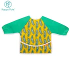 Cute Eco-Friendly waterproof PUL and Minky cloth long sleeves baby bibs wholesale