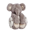 super soft coral fleece fabric stuffed animal elephant soft toy hug baby blanket new born infant gift set